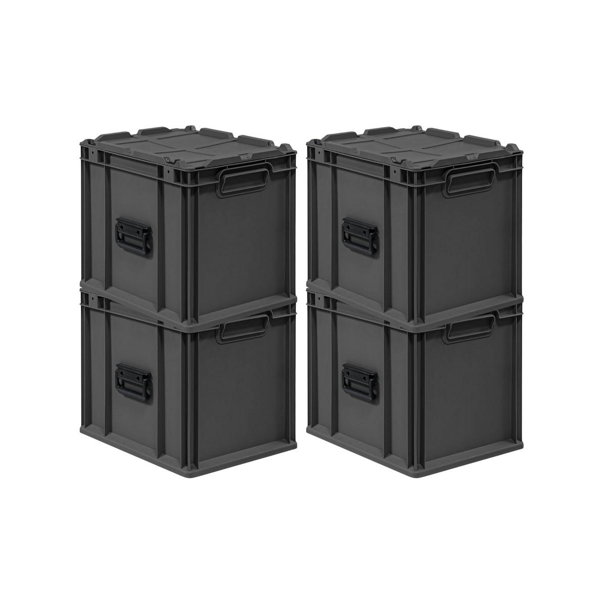 EUROBOX 4x NextGen Portable, HxBxT 33,5x30x40cm, 30 Liter, Schwarz - Schwarz, Kunststoff (30/33.5/40cm) - PROREGAL
