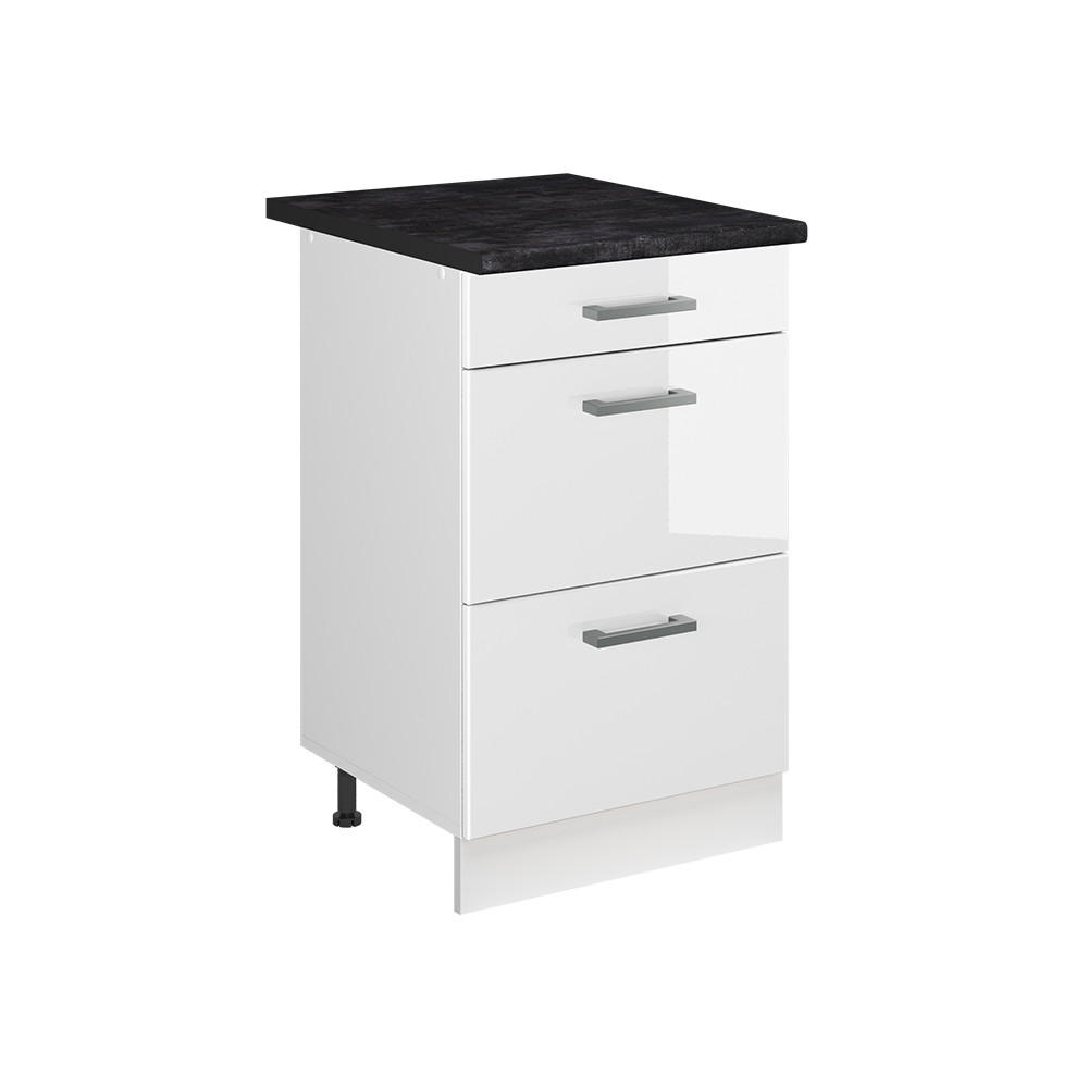 SPODNJA OMARICA ZA KUHINJO R-Line, Bela visok sijaj/Bela, 50 cm pracovní deska Antracit - bela/visoki sijaj, leseni material (50/81.6/60cm) - Vicco