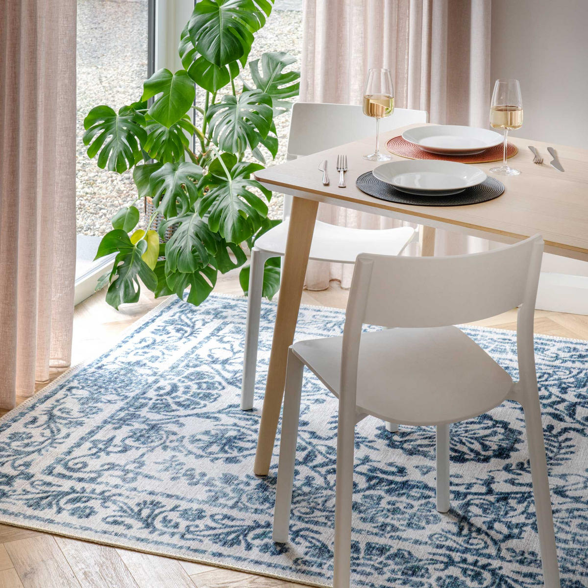 FLACHWEBETEPPICH Bala Blau - Blau, Textil (200/290cm) - Kukoon Rugs