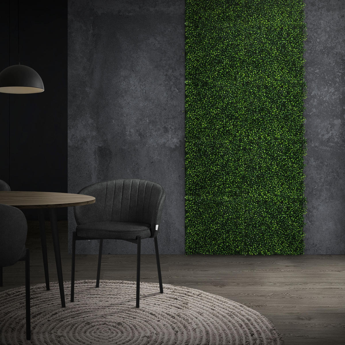 UMĚLÁ ROSTLINNÁ STĚNA, sada 4 ks, 50 x 50 cm, umělé rostliny na stěnu, interiér i exteriér, zelená, Classic Buxus - tmavě zelená, plast (50/50/5cm) - ECD-Germany