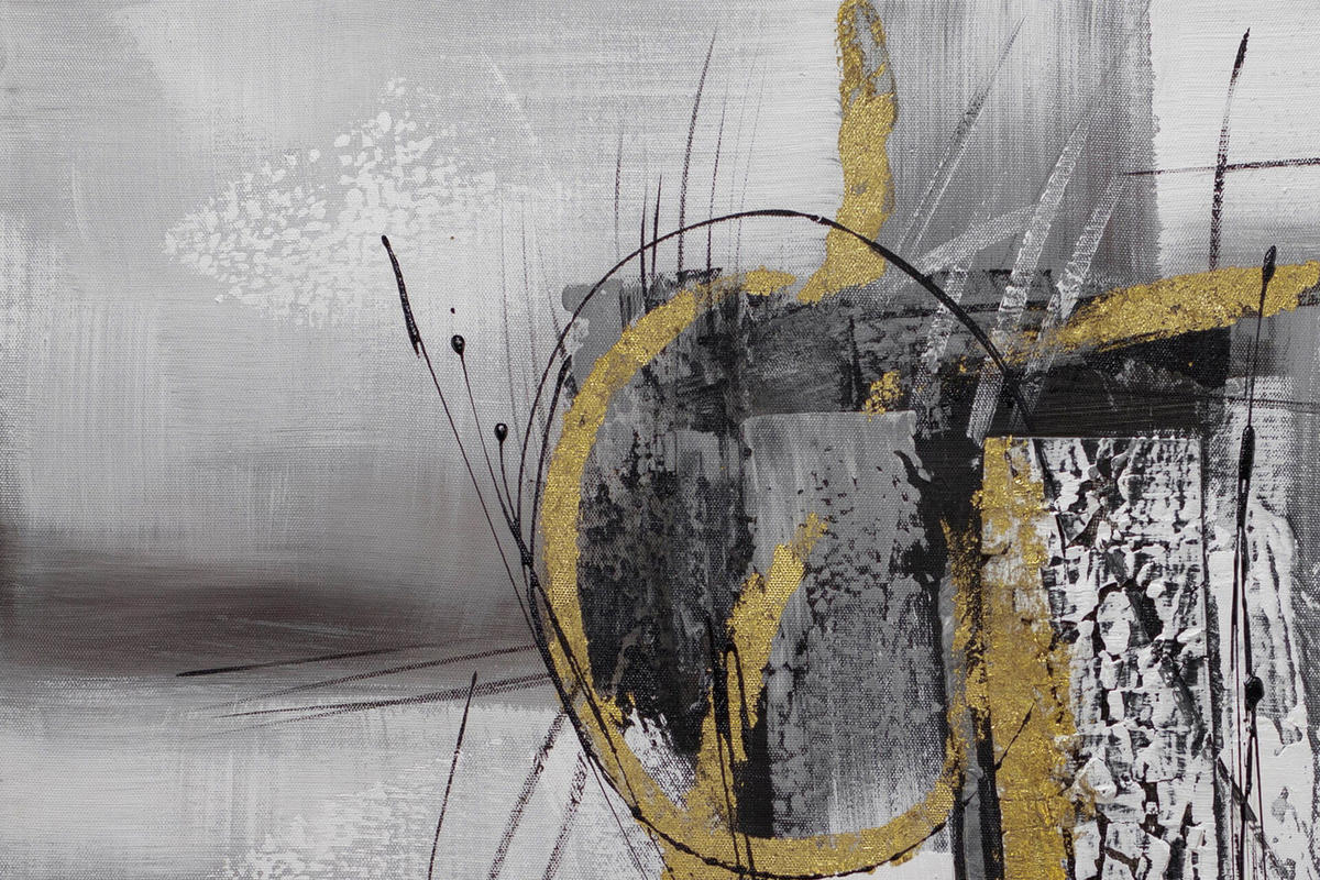 ACRYLBILD HANDGEMALT 60/60 cm - Grau, Holz/Textil (60/60cm) - KUNSTLOFT