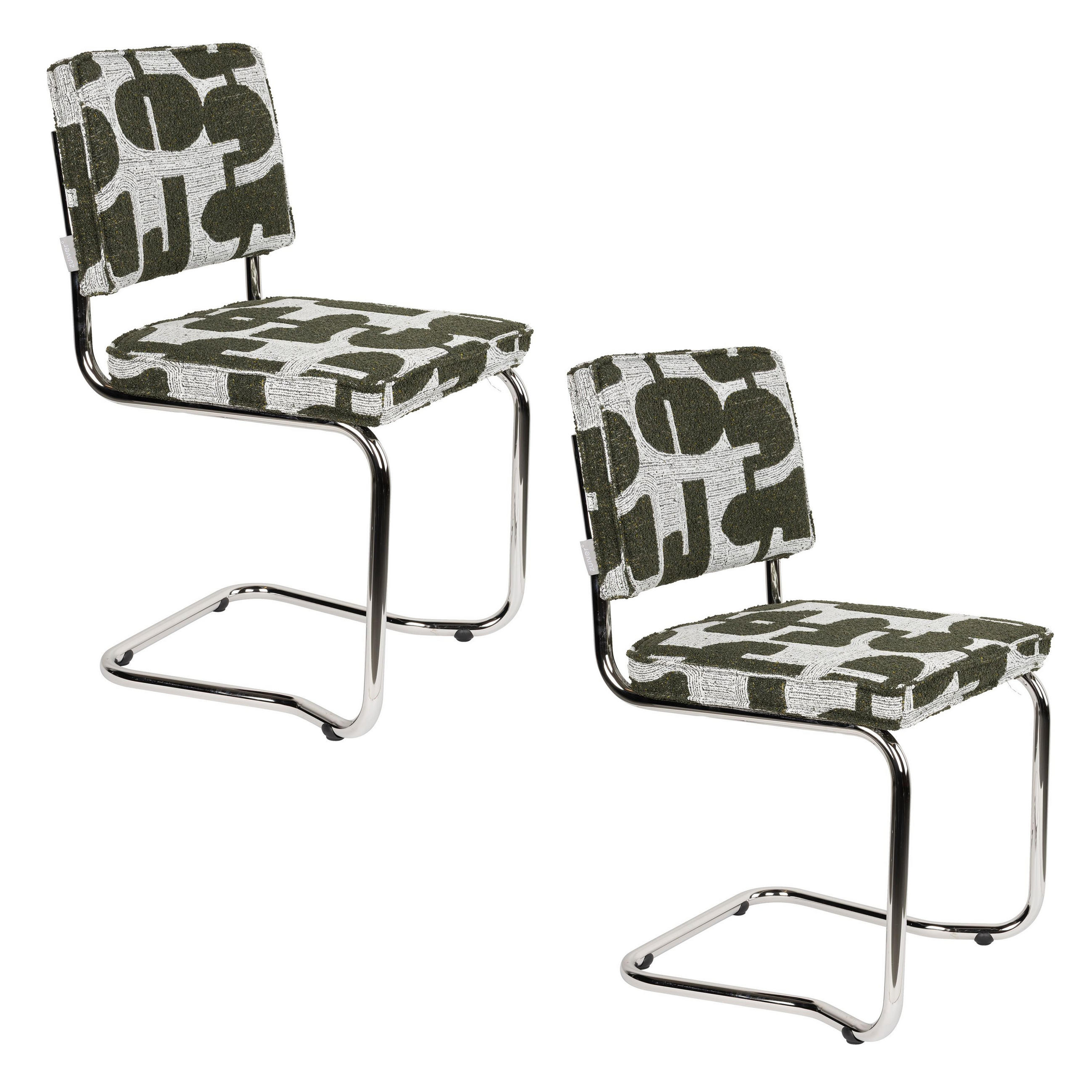 ESSZIMMERSTUHL Ridge Deco Symbols Kink Grün - 2 er Set - Grün, Kunststoff (48/85/50cm) - Zuiver