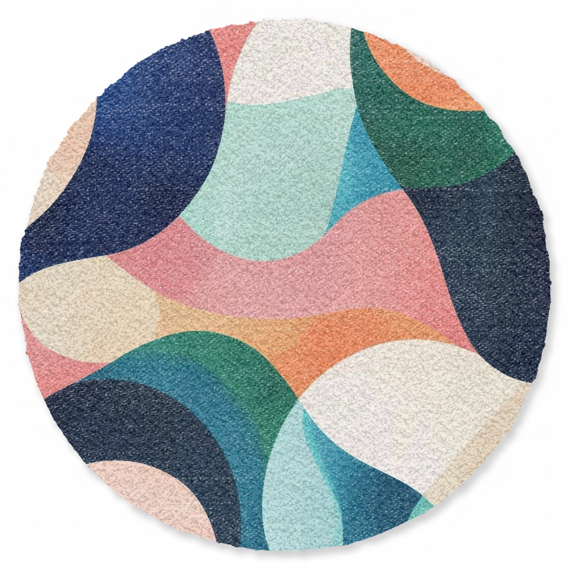 FUSSMATTE Abstrakt - Blau - Rosa Fußabtreter 90x90 cm - Multicolor, Kunststoff/Textil (90/0.4cm) - MuchoWow
