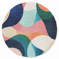 ROHOŽKA Abstraktní - modrá - růžová 90x90 cm - různobarevná, textil/umělá hmota (90/0.4cm) - MuchoWow