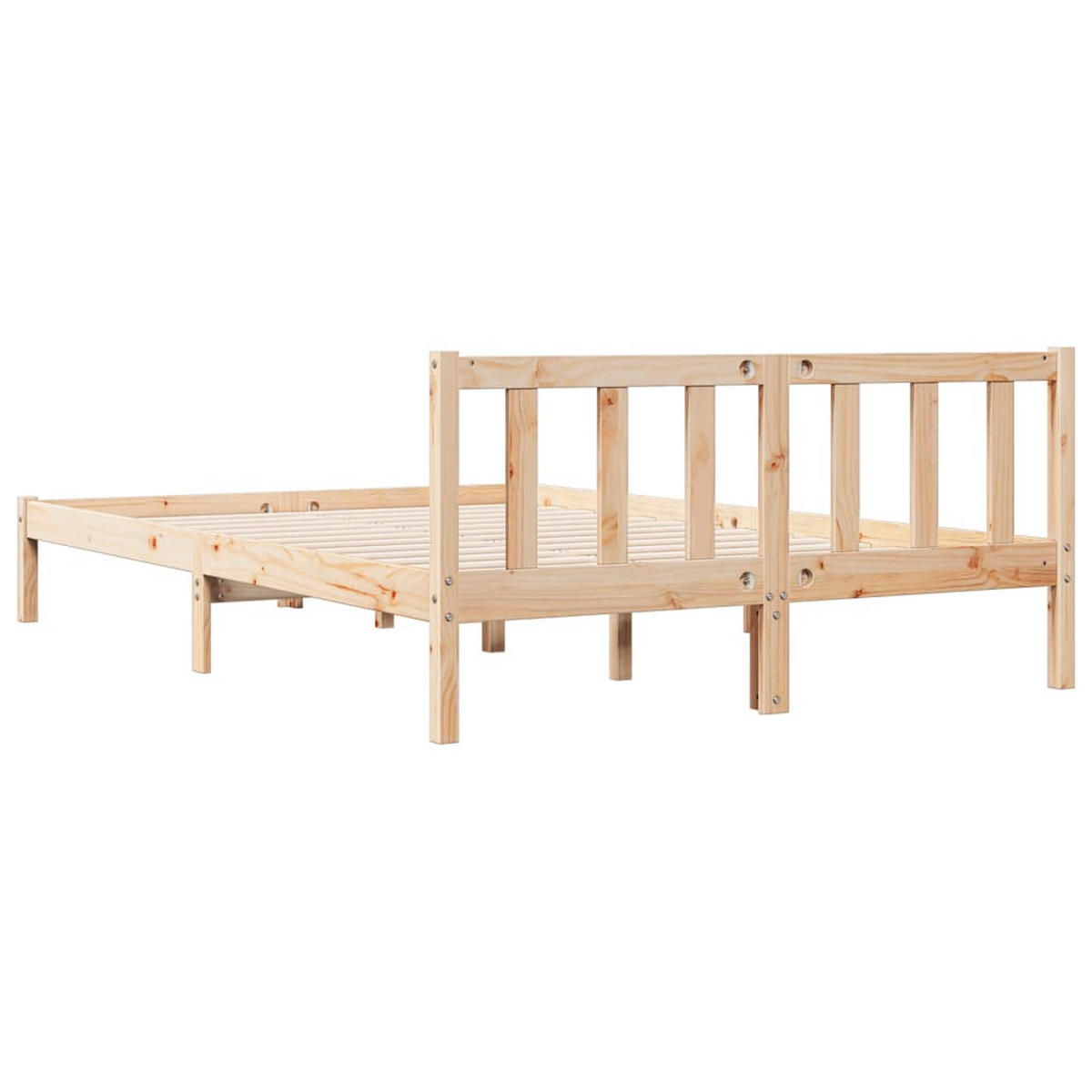 MASSIVHOLZBETT Extra Lang Ohne Matratze 140/220 Kiefernholz - Braun, Holz (140/220cm) - vidaXL