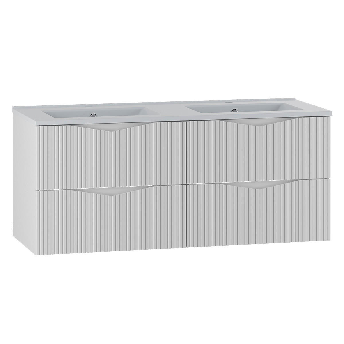 DOPPELWASCHTISCH 120cm Tao Weiß - Weiß, Holzwerkstoff (120/50/45.8cm) - Petits-meubles