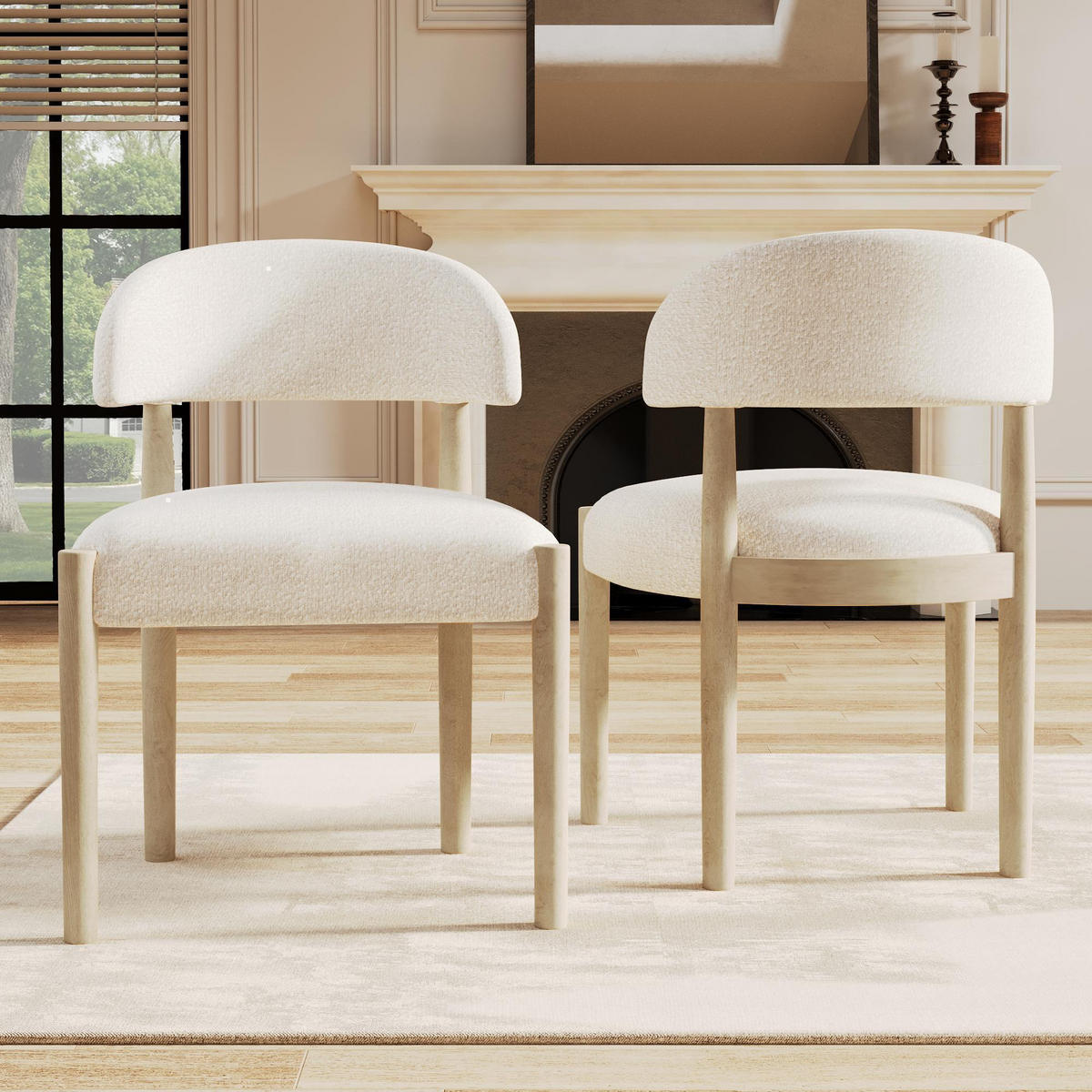 ESSZIMMERSTUHL 2 Stück in moderner Stil - Naturfarben, Holz/Textil (58/78/58cm) - KOMHTOM