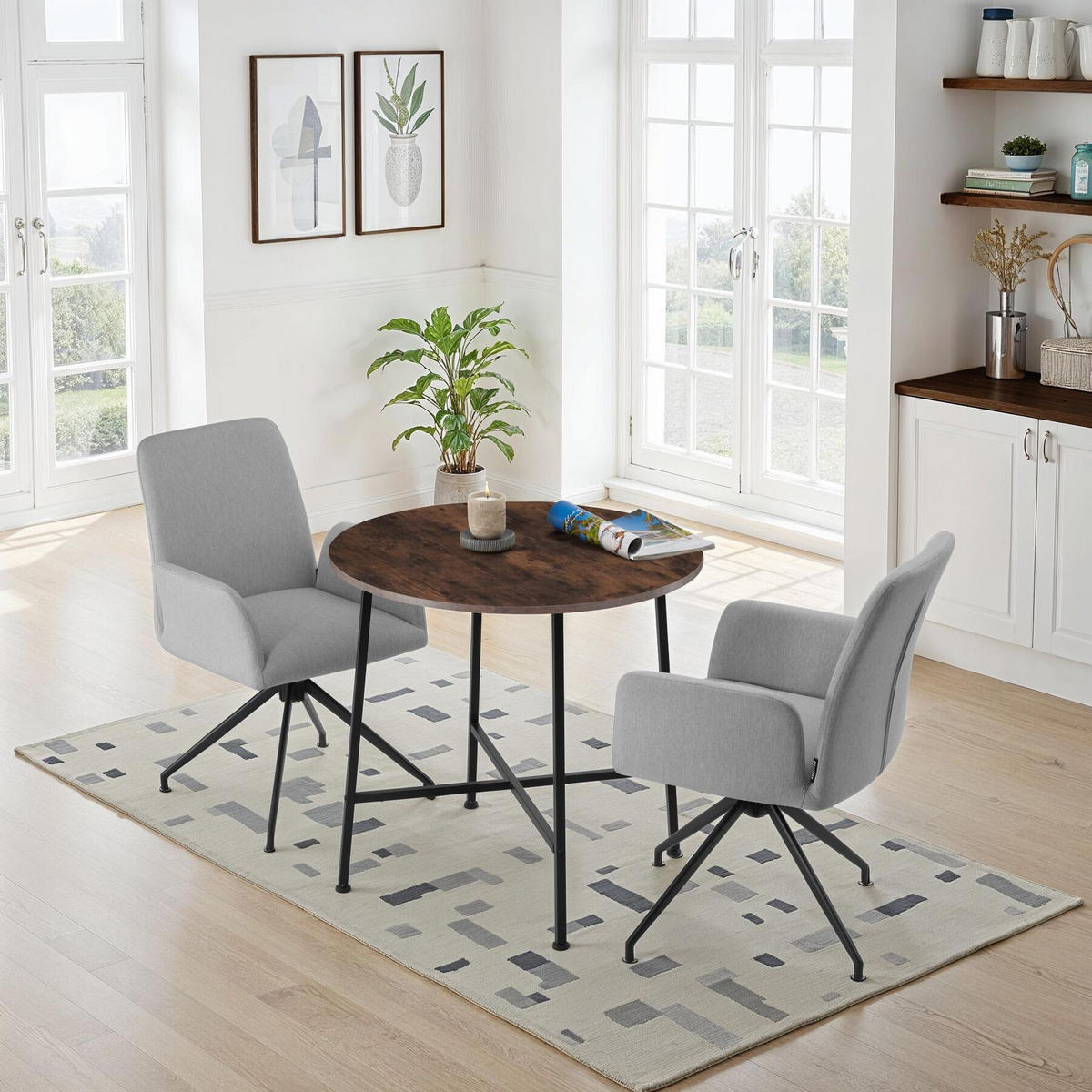 ESSTISCH Ennis,80 x 76 cm,Industrial Holz dunkel, rustikal - Rostfarben, Holz (80/80/76cm) - tectake
