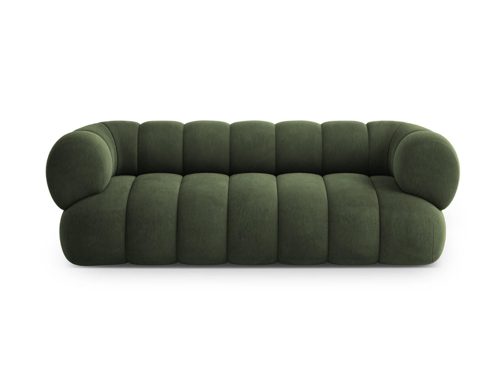 SOFA Koge aus Samt grün 3 Sitzplätze - Grün, Textil (95/70/210cm) - Cosmopolitan Design