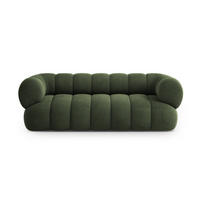 SOFA Koge aus Samt grün 3 Sitzplätze - Grün, Textil (95/70/210cm) - Cosmopolitan Design