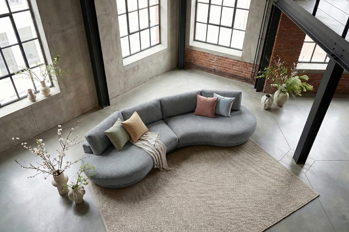 BIG SOFA PADANA Grau Flachgewebe - Schwarz/Grau, Kunststoff/Textil (410/86/166cm) - KAWOLA