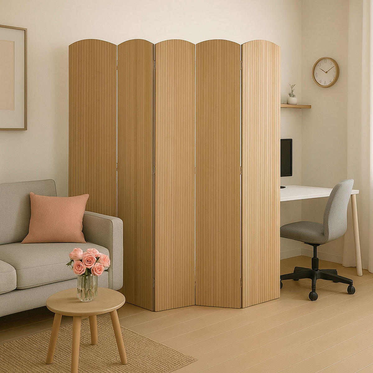 PARAVENT Braun - Braun, Holz (204/170/2cm) - MCW