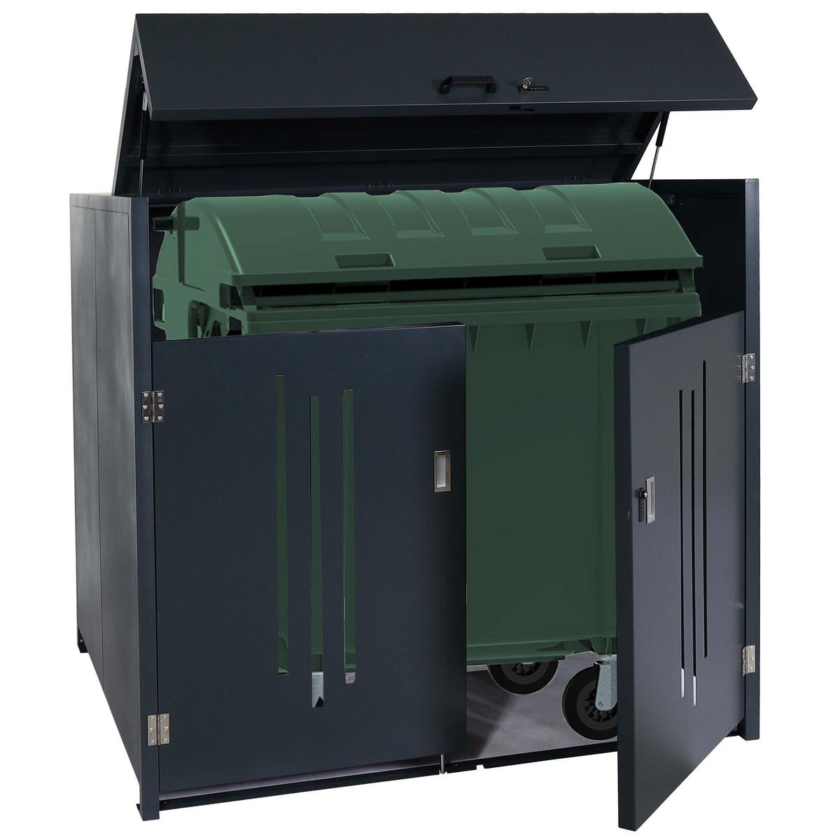 MÜLLCONTAINERVERKLEIDUNG Grau - Grau, Metall (160/154/136cm) - MCW