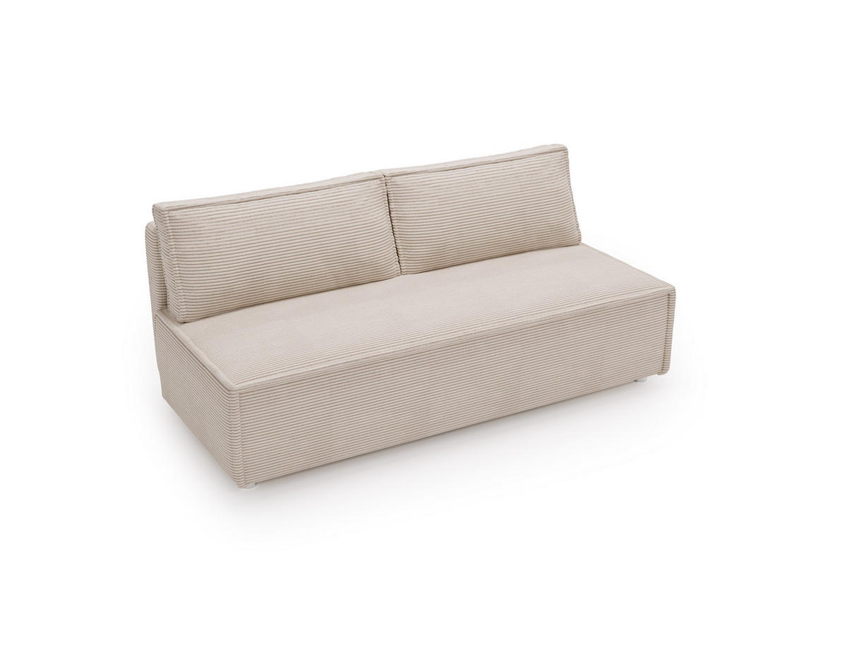SCHLAFSOFA Mit Bettkasten DUO Poso Stoff Beige - Beige, Holz (198/89/90cm) - Kaiser Möbel