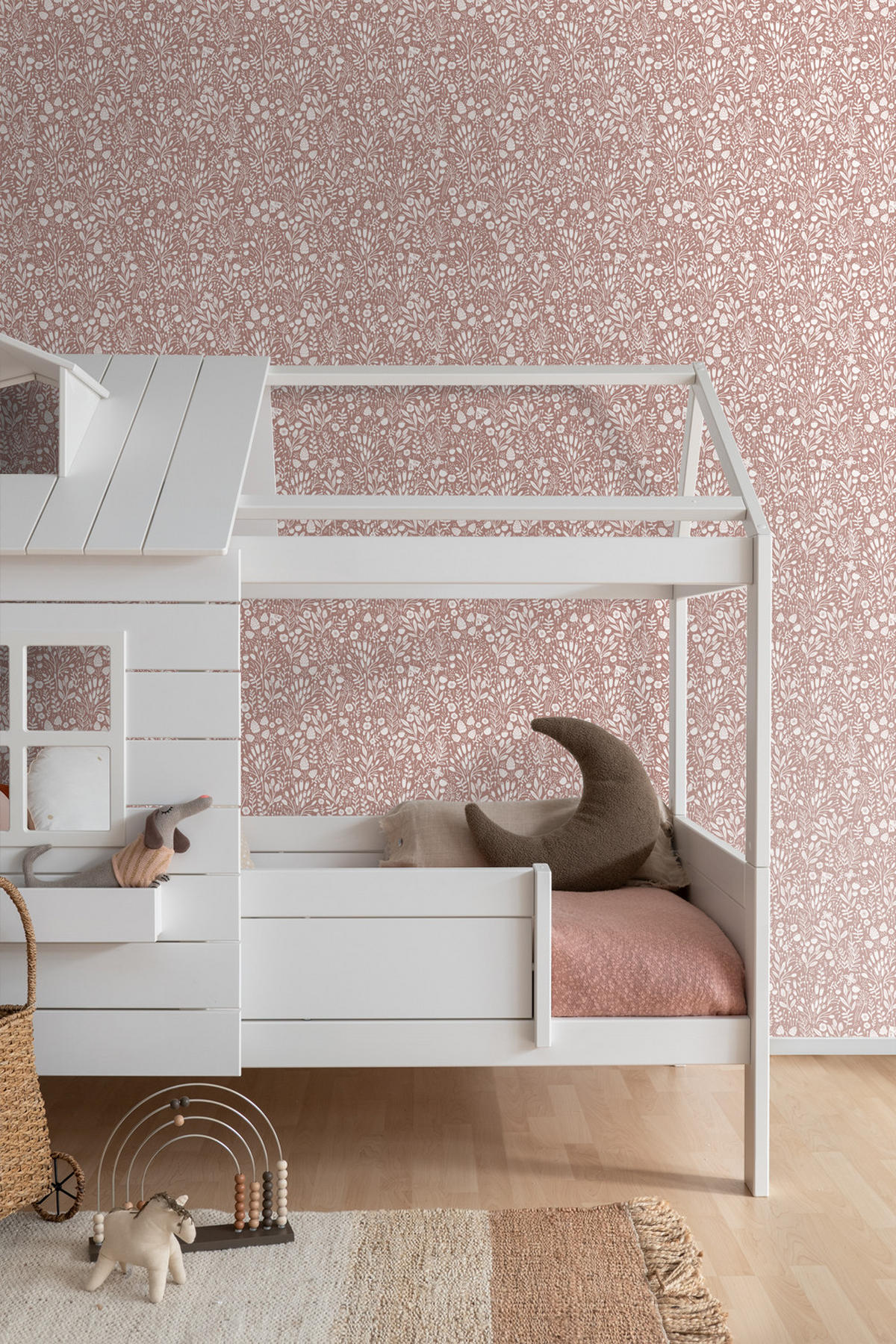 TAPETE Blumen 50 x 900 cm - Pink, Papier (50/0.1cm) - ESTAhome