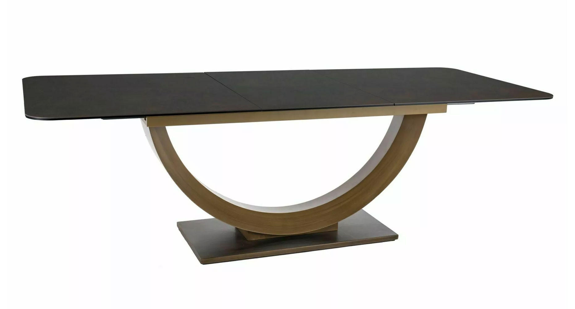 ESSTISCH Wilson Rostfarben / Bronzefarben 180-240 / 100 / 76cm - Schwarz/Bronzefarben, Holz/Keramik (100/240/76cm) - Feldmann-Wohnen