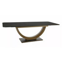 ESSTISCH Wilson Rostfarben / Bronzefarben 180-240 / 100 / 76cm - Schwarz/Bronzefarben, Holz/Keramik (100/240/76cm) - Feldmann-Wohnen