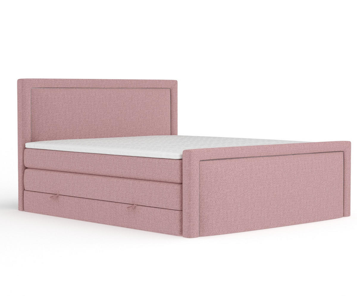 BOXSPRINGBETT Lavenda Rosa 160/200 cm - Schwarz/Rosa, Holz/Holzwerkstoff (160/200cm) - Maison de Reve