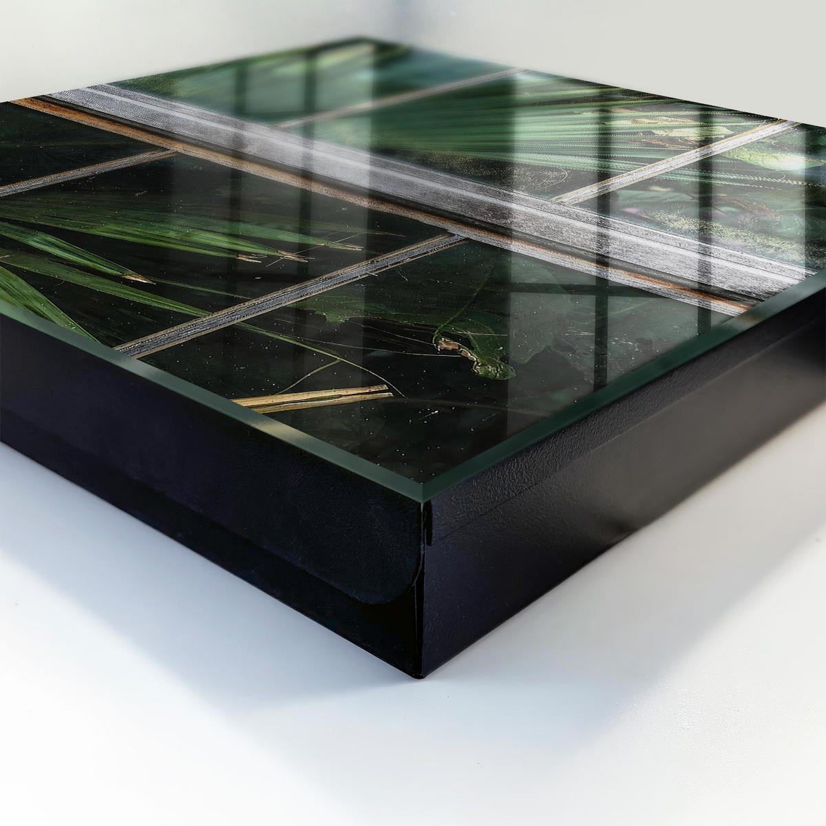 SCHLÜSSELBOX Schwarz 30x30 cm- Türöffnung nach rechts - Grüne Harmonie - Grün, Metall (30/30/5cm) - TULUP