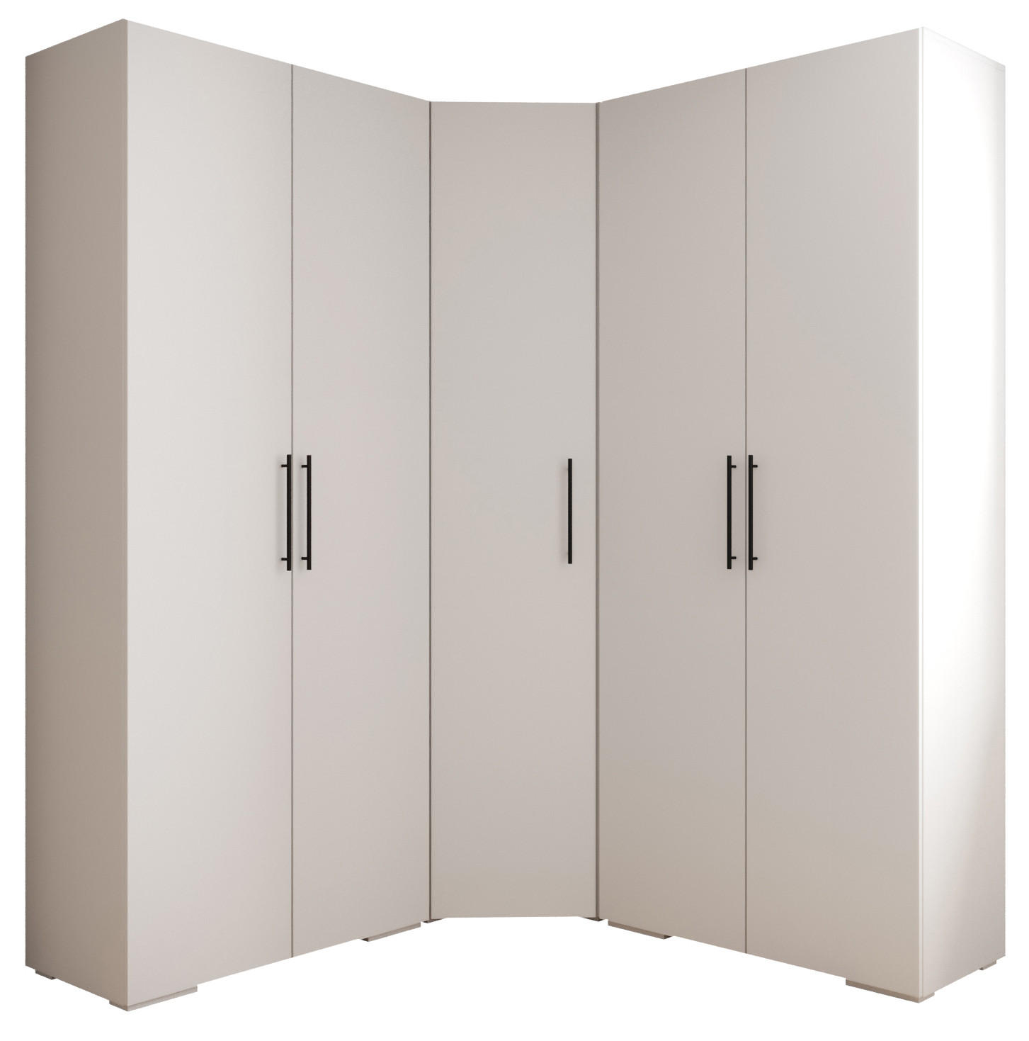 Abiks Möbel Garderoben-Set Weiß, Schwarz 181.7x236.7x47 cm