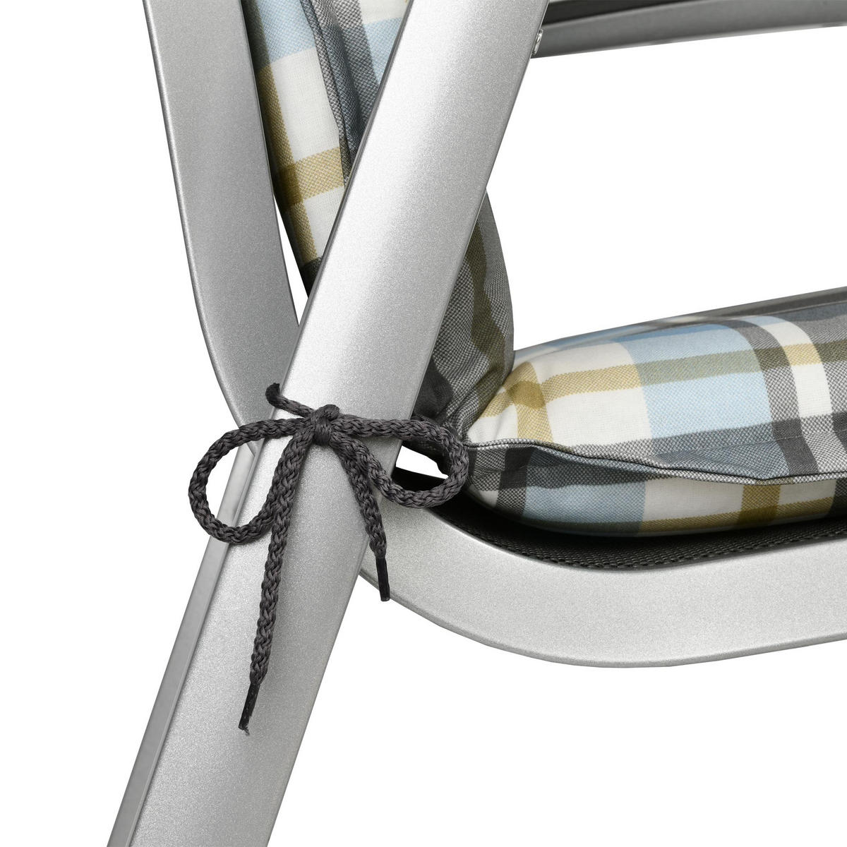 NIEDERLEHNERAUFLAGE Sunny BK 100/50/6cm Blau-Kariert 4tlg - Blau, Textil (50/6/100cm) - Beautissu 