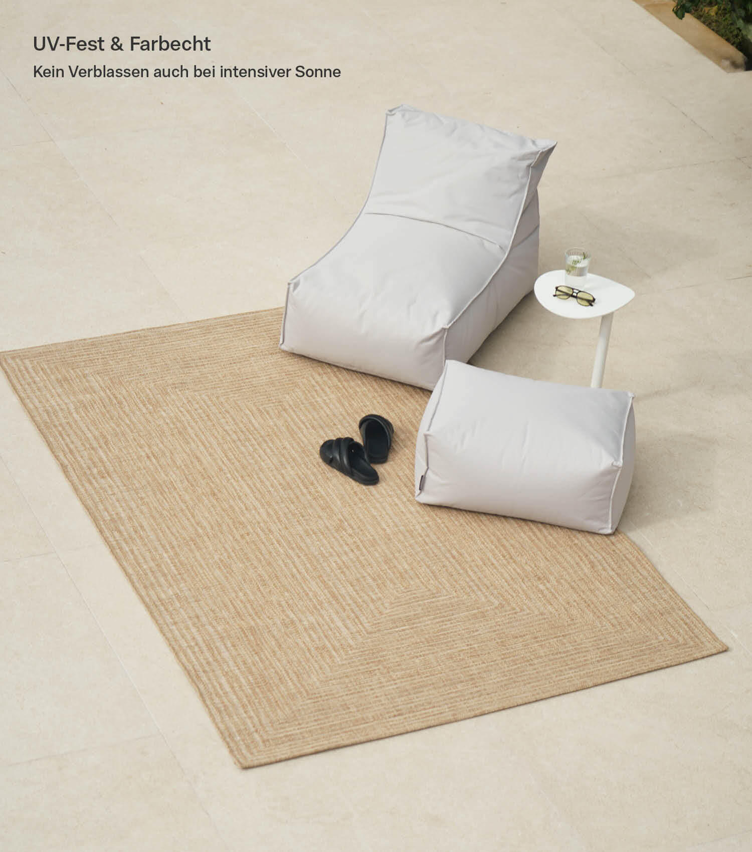 Thumbnail - Mokebo Outdoorteppich, Beige, Kunststoff, 120x170 cm, Teppiche & Böden, Teppiche, Outdoorteppiche