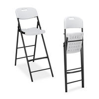 2XBARHOCKER - Schwarz/Weiß, Kunststoff/Metall (44.5/118/82cm) - Relaxdays