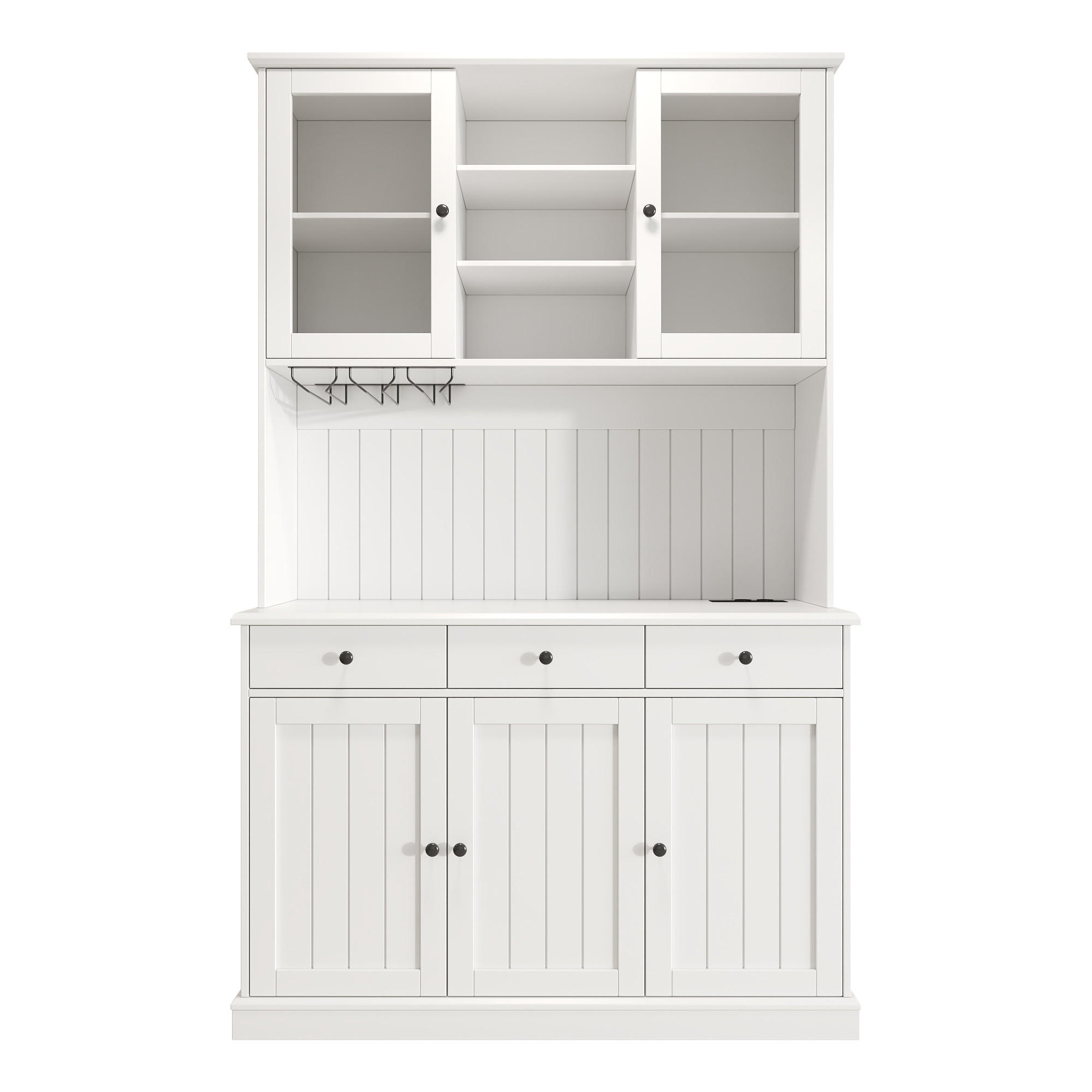 BUFFETSCHRANK Weiß 120/40/191 cm - Weiß, Holz (120/191/40cm) - PANGIVO