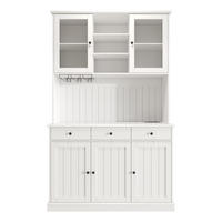 BUFFETSCHRANK Weiß 120/40/191 cm - Weiß, Holz (120/191/40cm) - PANGIVO