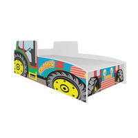 KINDERBETT Traktor Farmer weiß / Motiv Farmer Traktor 84 / 165 / 49cm - Weiß, Holz/Holzwerkstoff (80/160cm) - Feldmann-Wohnen
