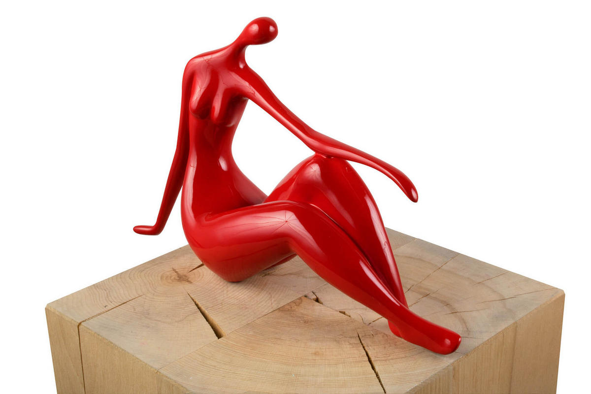 SKULPTUR Rot 36/22 cm - Rot, Stein (0.9/22/10cm) - KUNSTLOFT