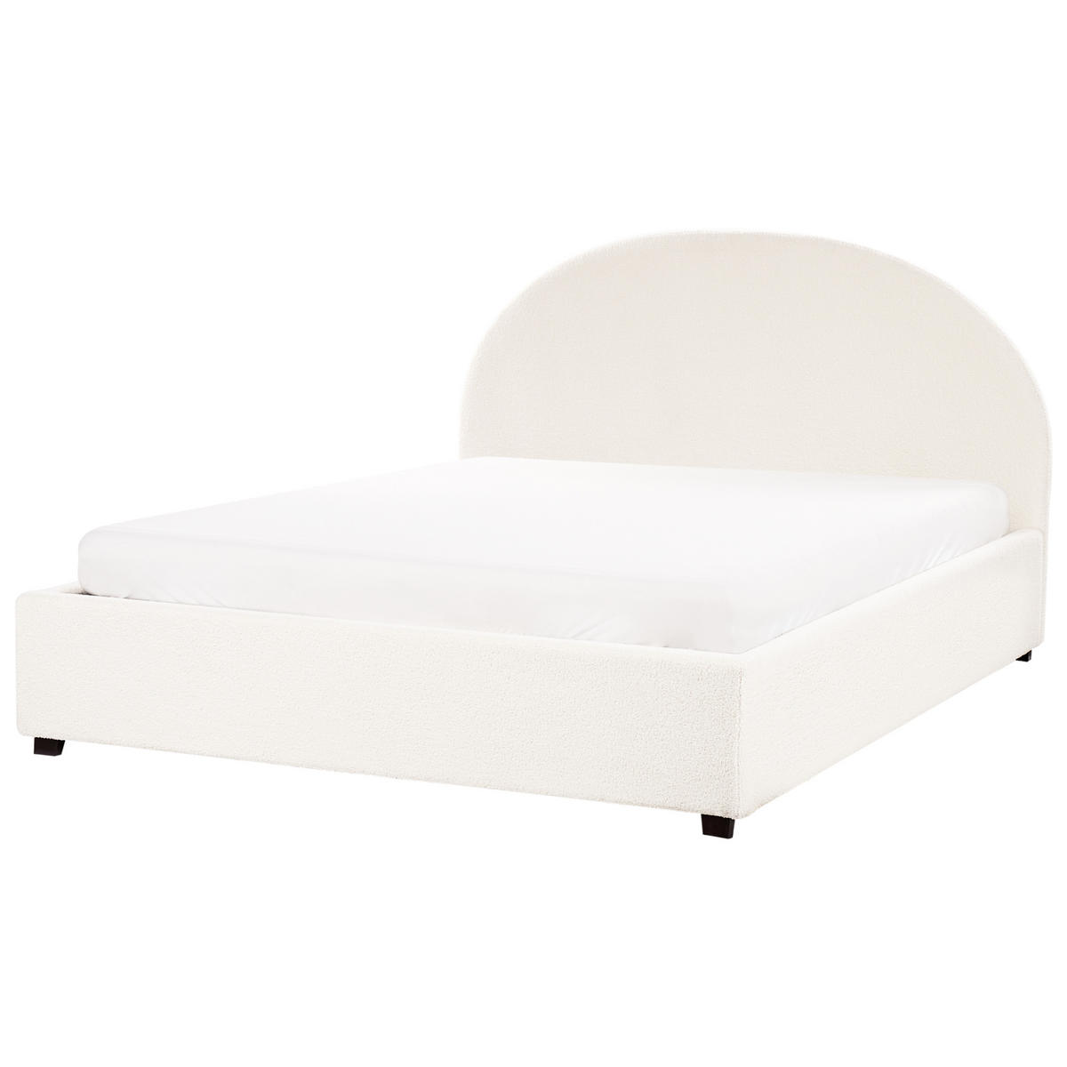 BETT mit Stauraum 160/200 cm Cremeweiß Vaucluse - Weiß, Textil (160/200cm) - Beliani