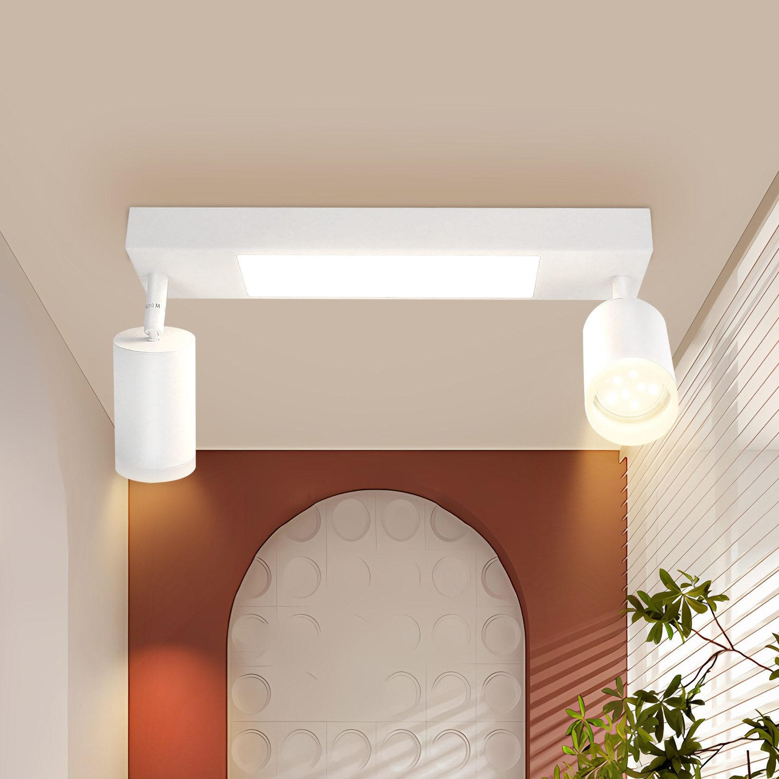 STRAHLER Bielefeld 2-flammig 34/8/16.9 cm - Weiß, Metall (34/8/16.9cm) - Nettlife