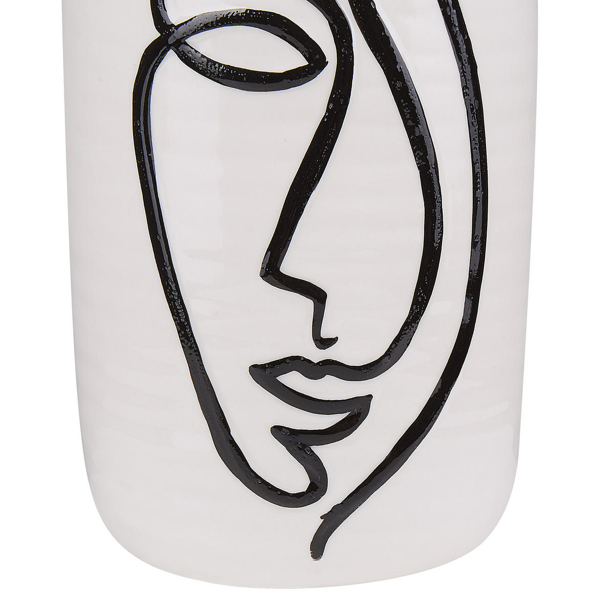 BLUMENVASE Steinzeug weiß Aenus - Weiß, Stein (22cm) - Beliani
