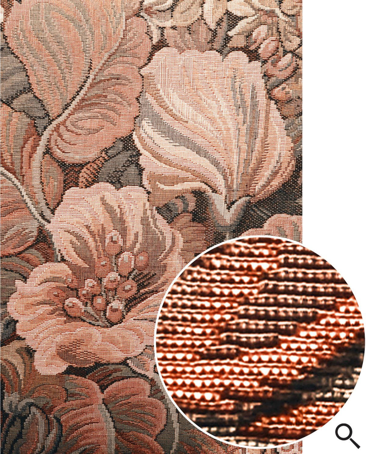 FOTOTAPETE gesticktes Blumenmuster 250 x 279 cm - Terracotta, Papier (250/279cm) - ESTAhome