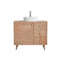 EINZELWASCHTISCH - 93 cm x 50 cm - Holz, Platte - Naturfarben Hell - ZARENO - Naturfarben, Holz (93/80.5/50cm) - Vente-Unique