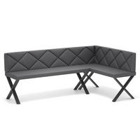 ECKBANK rechts VERO X Kunstleder gesteppt, 196/142 cm Dunkelgrau - Dunkelgrau, Kunststoff/Textil (142/196cm) - Idohome