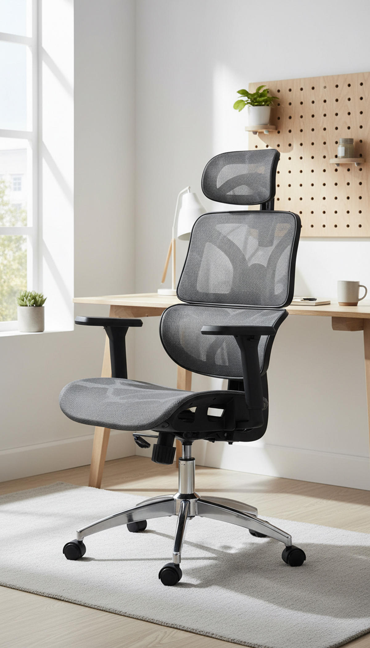 BÜROSTUHL Toren grau - Chromfarben/Grau, Kunststoff/Metall (66/126/76cm) - TPFLiving