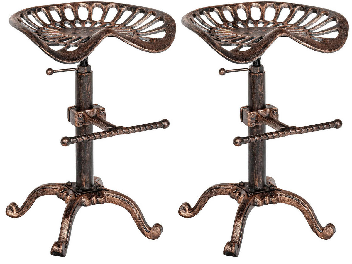 BARHOCKER 2er Set Buddy One bronze - Bronzefarben, Textil/Metall (45/59/45cm) - TPFLiving