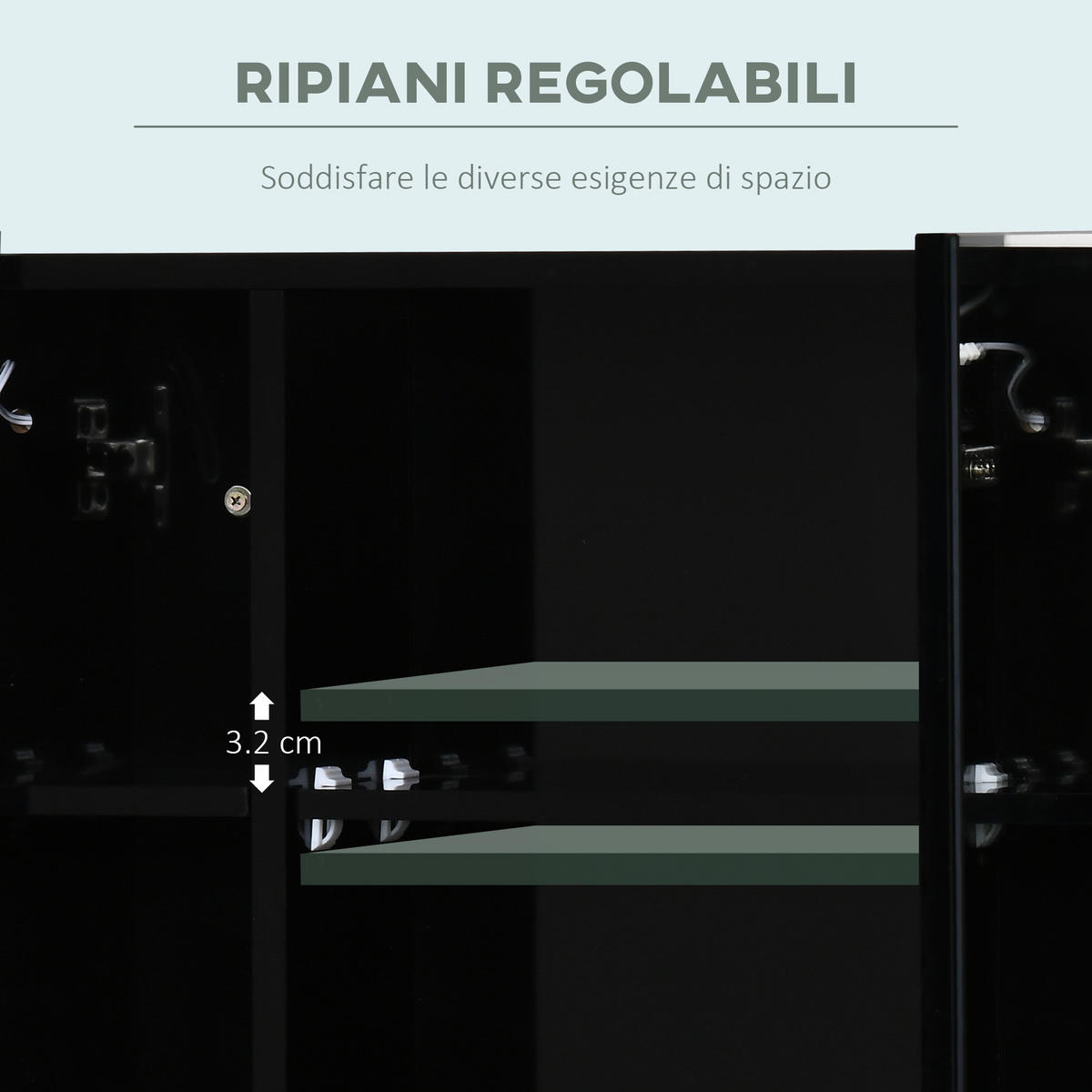 SPIEGELSCHRANK mit 3 Schränken, 3 Ablagen und LED-Beleuchtung, 90 x 15 x 65 cm ,Schwarz - Schwarz, Glas (90/65/15cm) - Vallsero