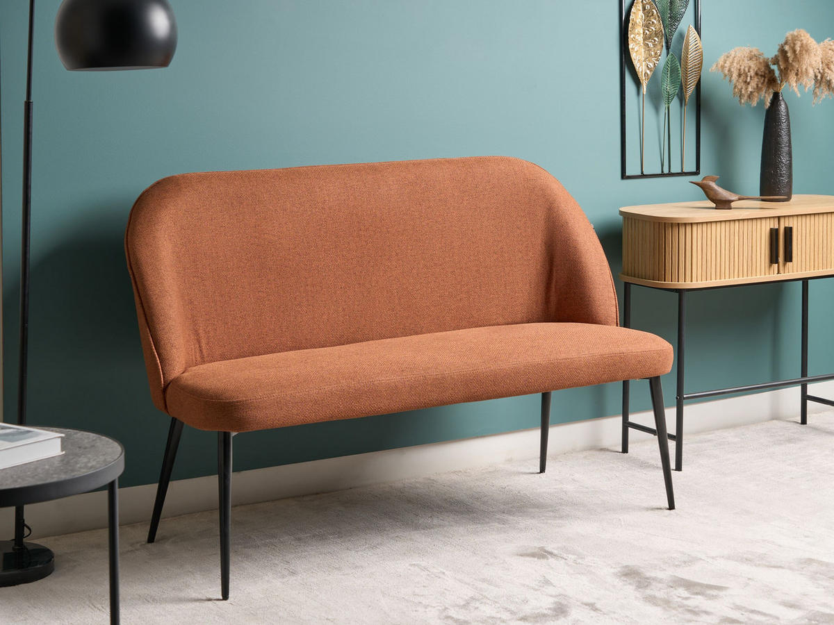 2-SITZER-KÜCHENSOFA braun Osby - Schwarz/Braun, Textil (130/85/49cm) - Beliani