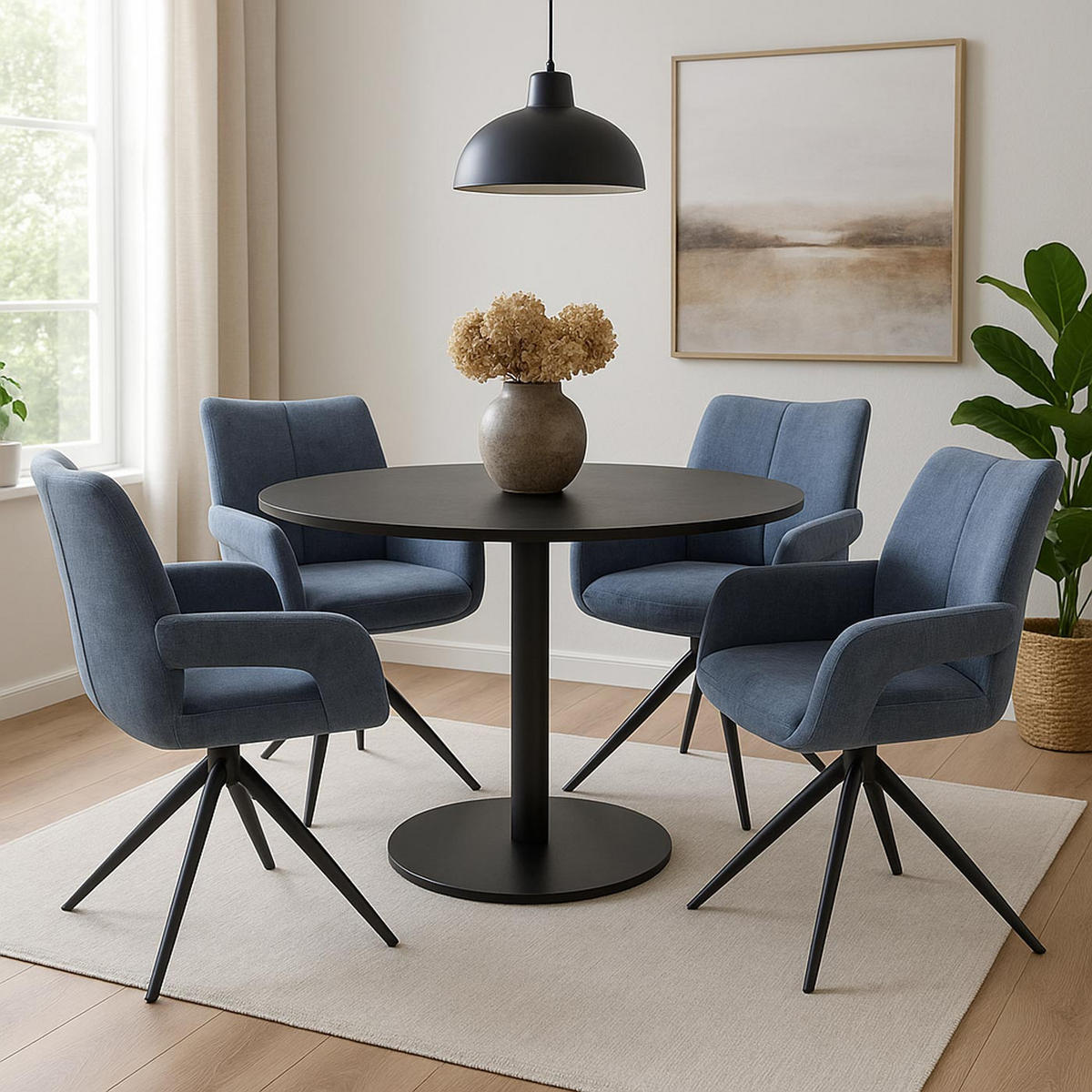 ESSZIMMERSTUHL Grau, Blau - Blau/Blaugrau, Textil (60/90/60cm) - MCW