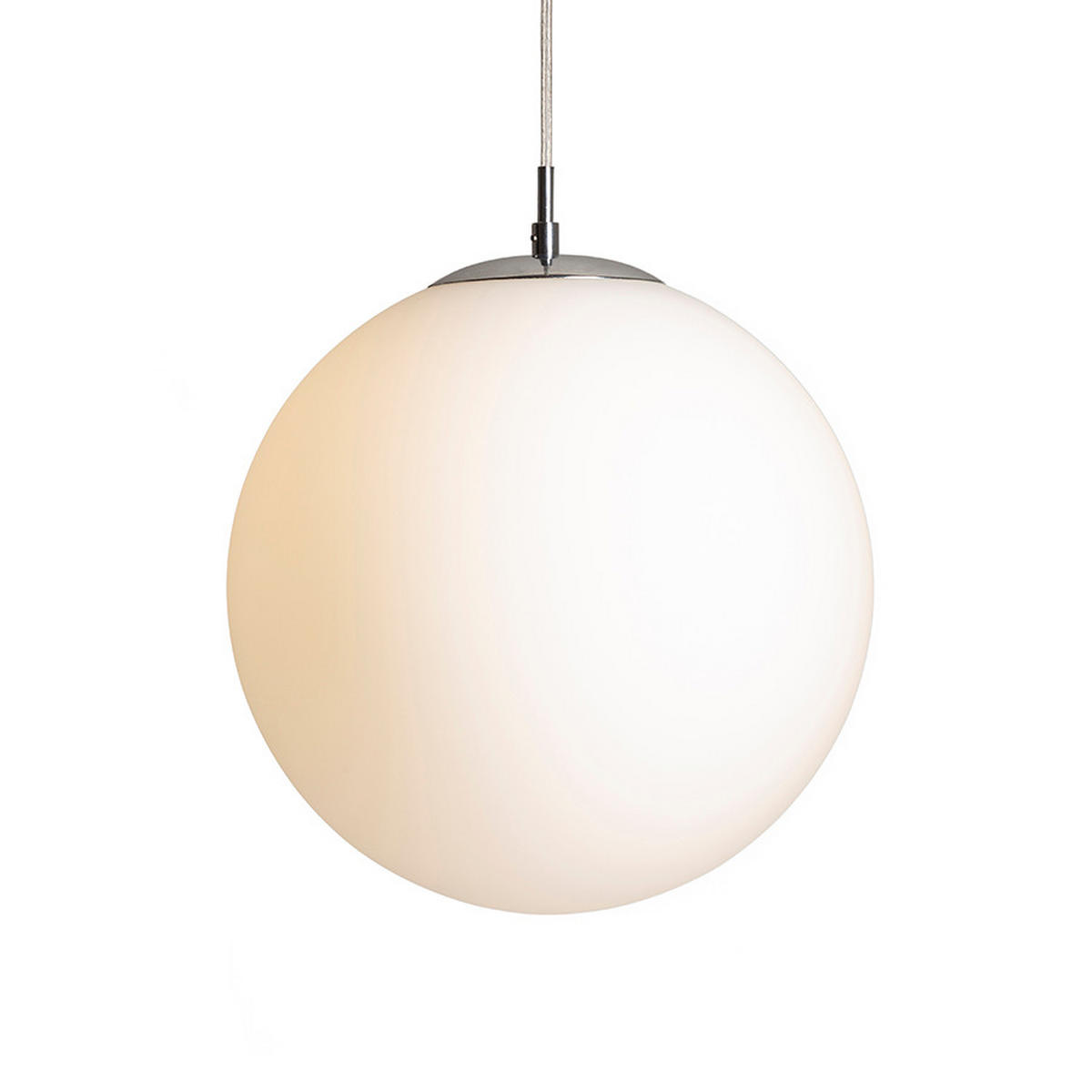 PENDELLEUCHTE LUNA 30 Opalglas 15 W - Chromfarben, Metall (30/30/120cm) - Rendl