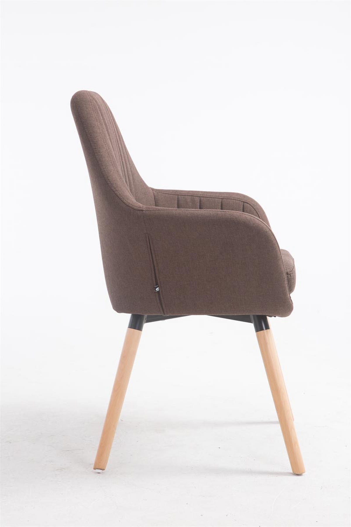 ARMLEHNENSTUHL Stoff braun - Eukalyptusholzfarben/Braun, Holz/Textil (67/93/58cm) - CLP