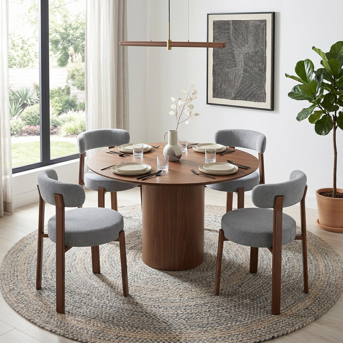 ESSZIMMERSTUHL 2ER-SET aus Stoff, mit ergonomischer Bügellehne - Grau, Textil (51.5/79/57cm) - Urban Meuble