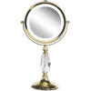 KOSMETIKSPIEGEL gold mit LED-Beleuchtung 18 cm Maury - Goldfarben, Metall (18/37/12cm) - Beliani