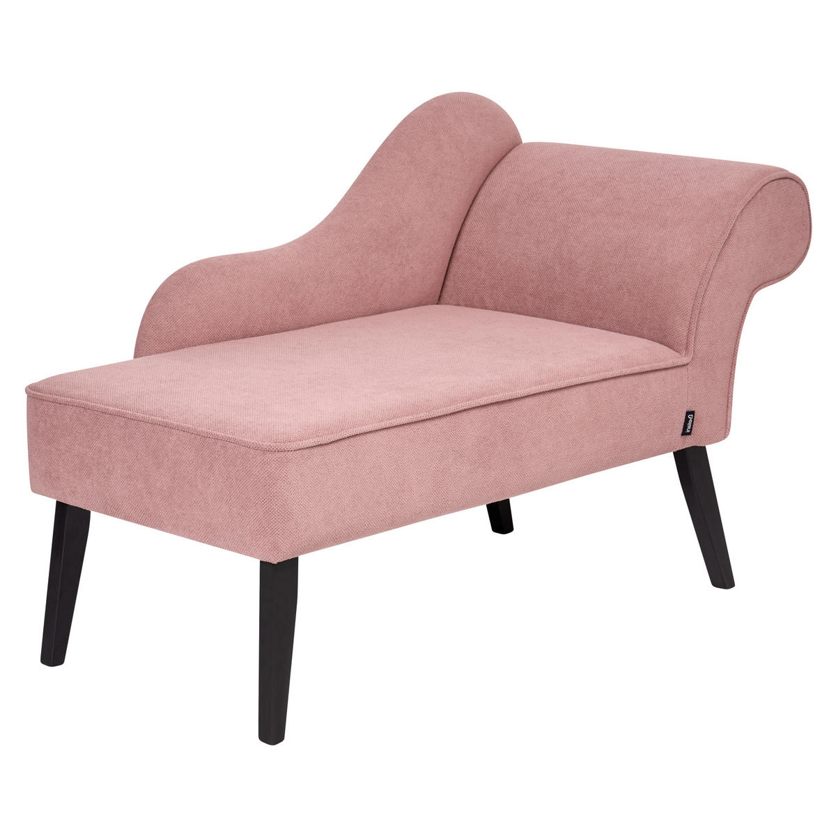 CHAISELONGUE rosa rechtsseitig Biarritz - Pink/Schwarz, Textil (118/77/60cm) - Beliani