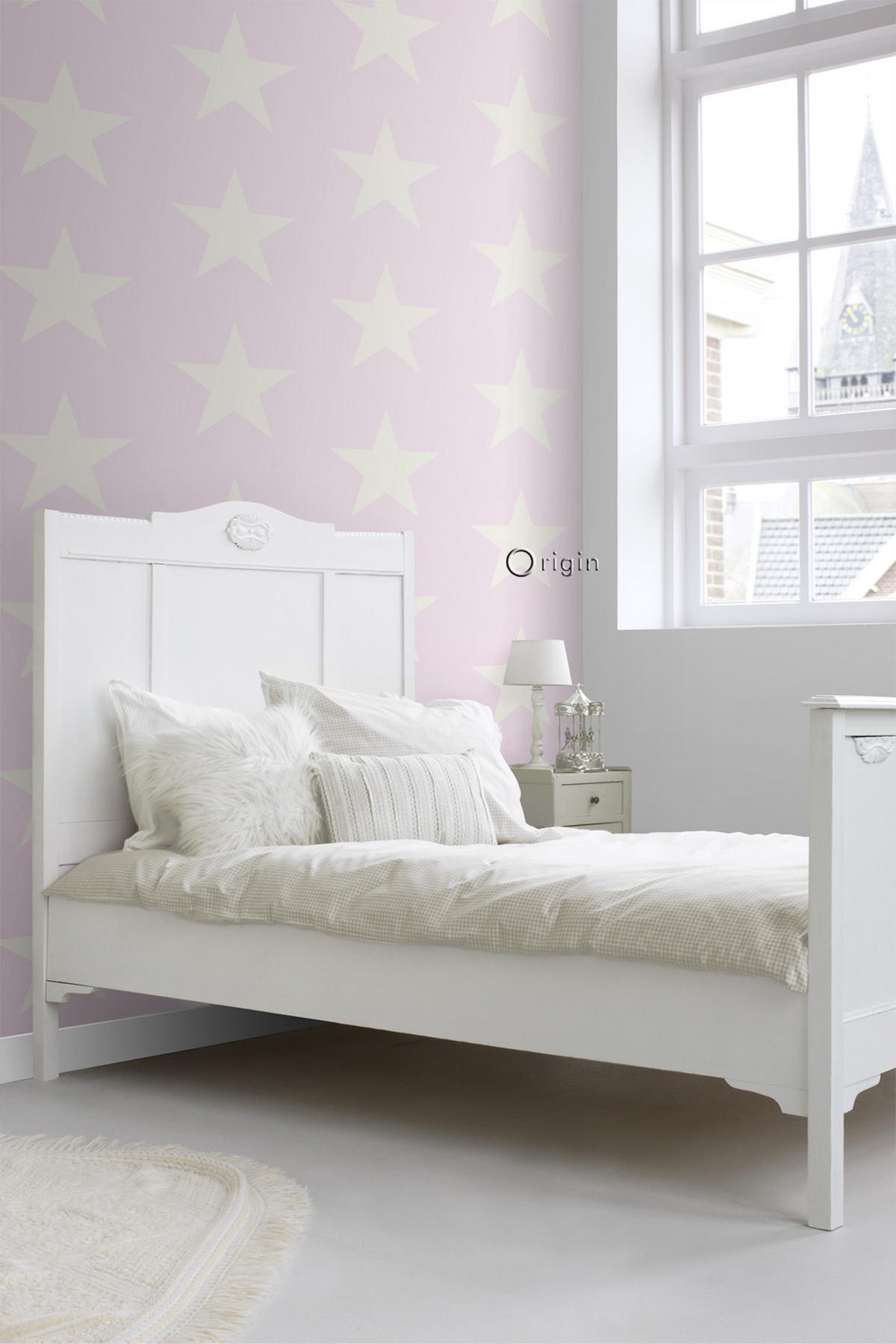 TAPETE Sterne 53 cm x 10.05 m - Pink, Papier (53/1000cm) - Origin Wallcoverings