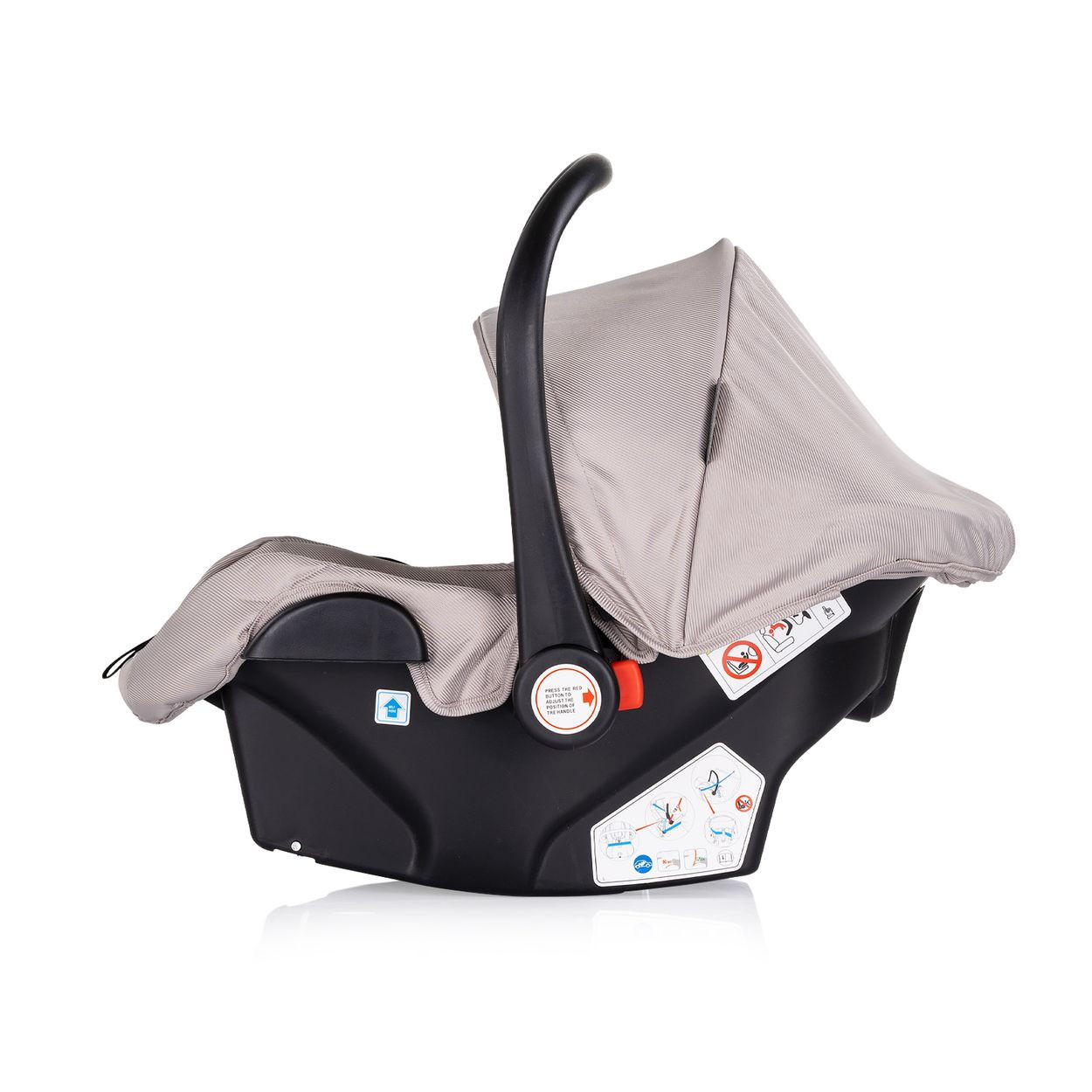 BABYSCHALE i-Size Aura schwarz hellbraun (40-85cm) Gruppe 0+, Griff verstellbar, Gurt - Braun, Kunststoff (39/47/50cm) - Chipolino