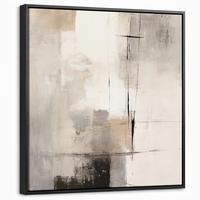 LEINWAND Bilder mit Rahmen - Abstrakt - Kunst - Grau - 50x50 - Hellgrau, Textil (50/50cm) - MuchoWow